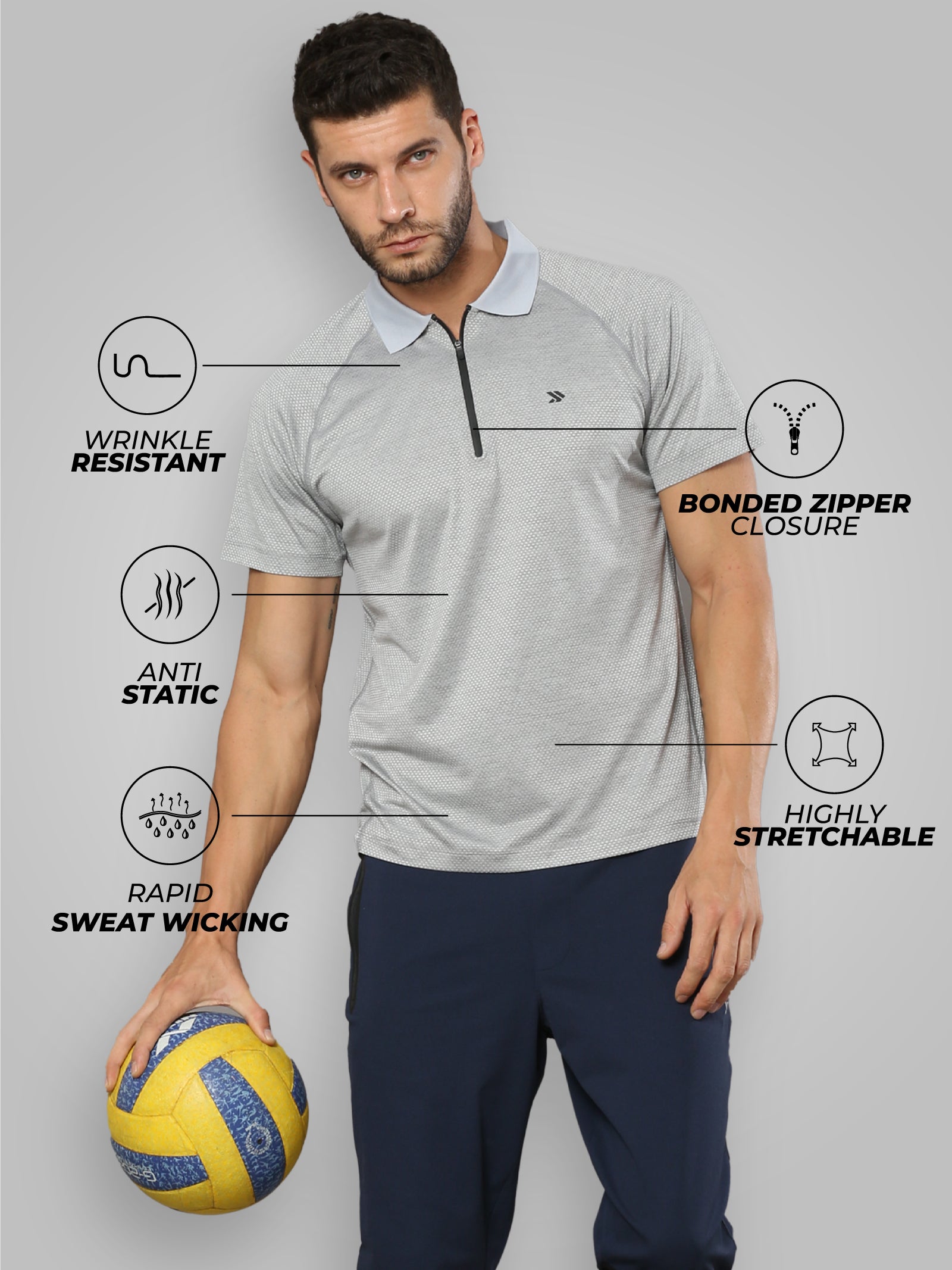 Men's Polo T shirts - Tshirts For Men Online - Grey Color