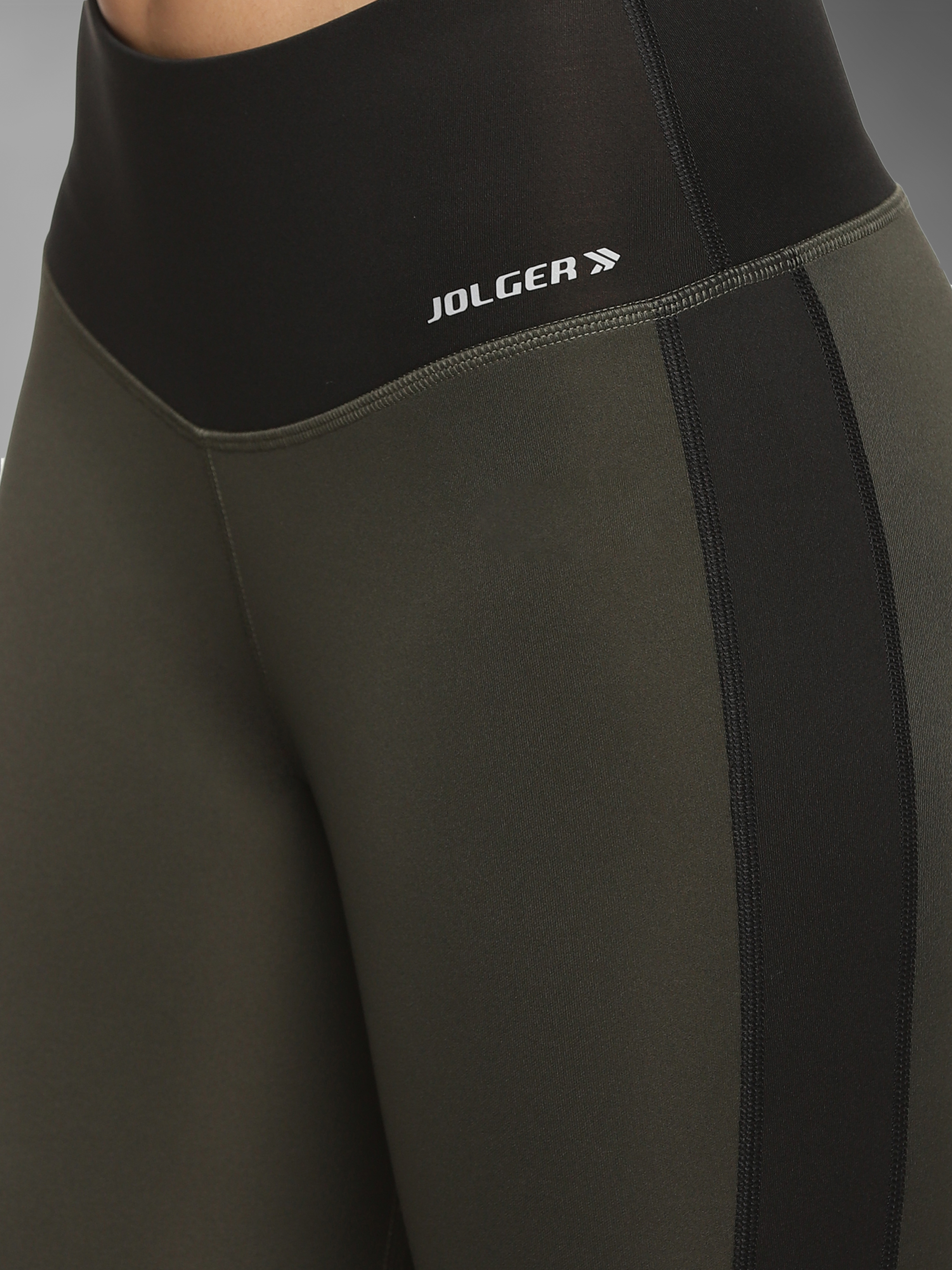 Women's High Waisted Stretchable Leggings With Contrast Side Panel