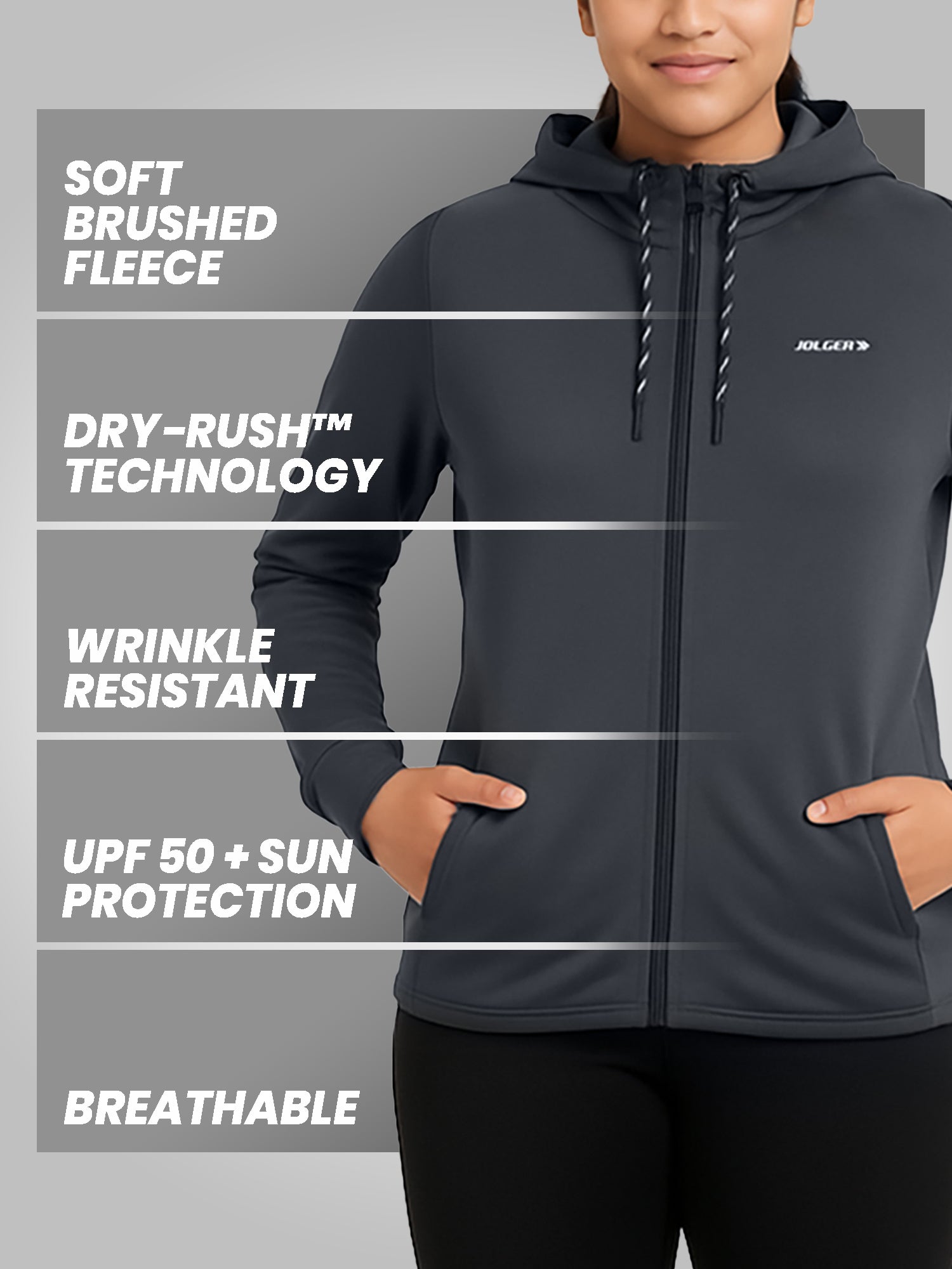 Jolger Unisex Hooded Pullover Zipper Jacket