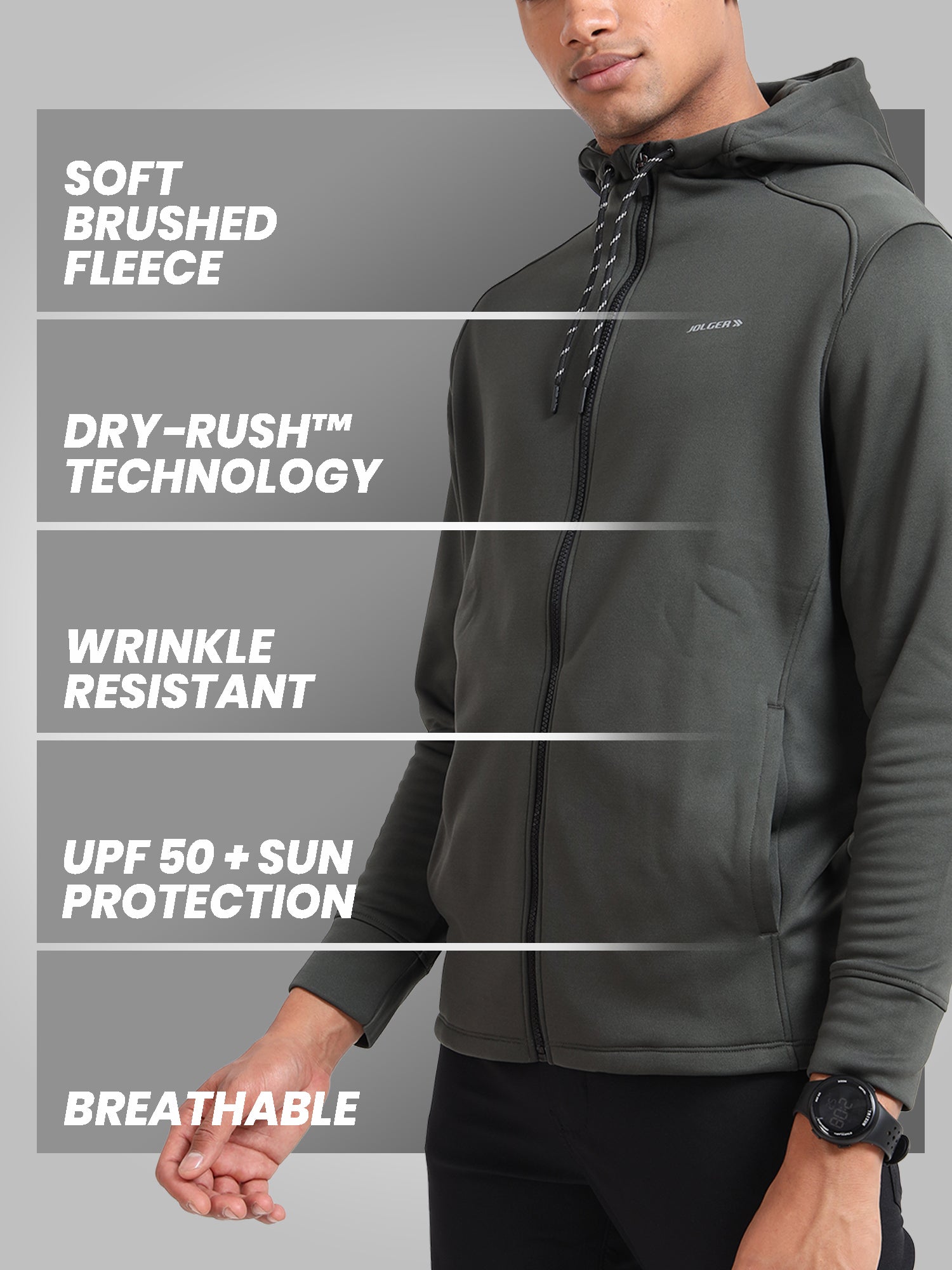 Jolger Unisex Hooded Pullover Zipper Jacket