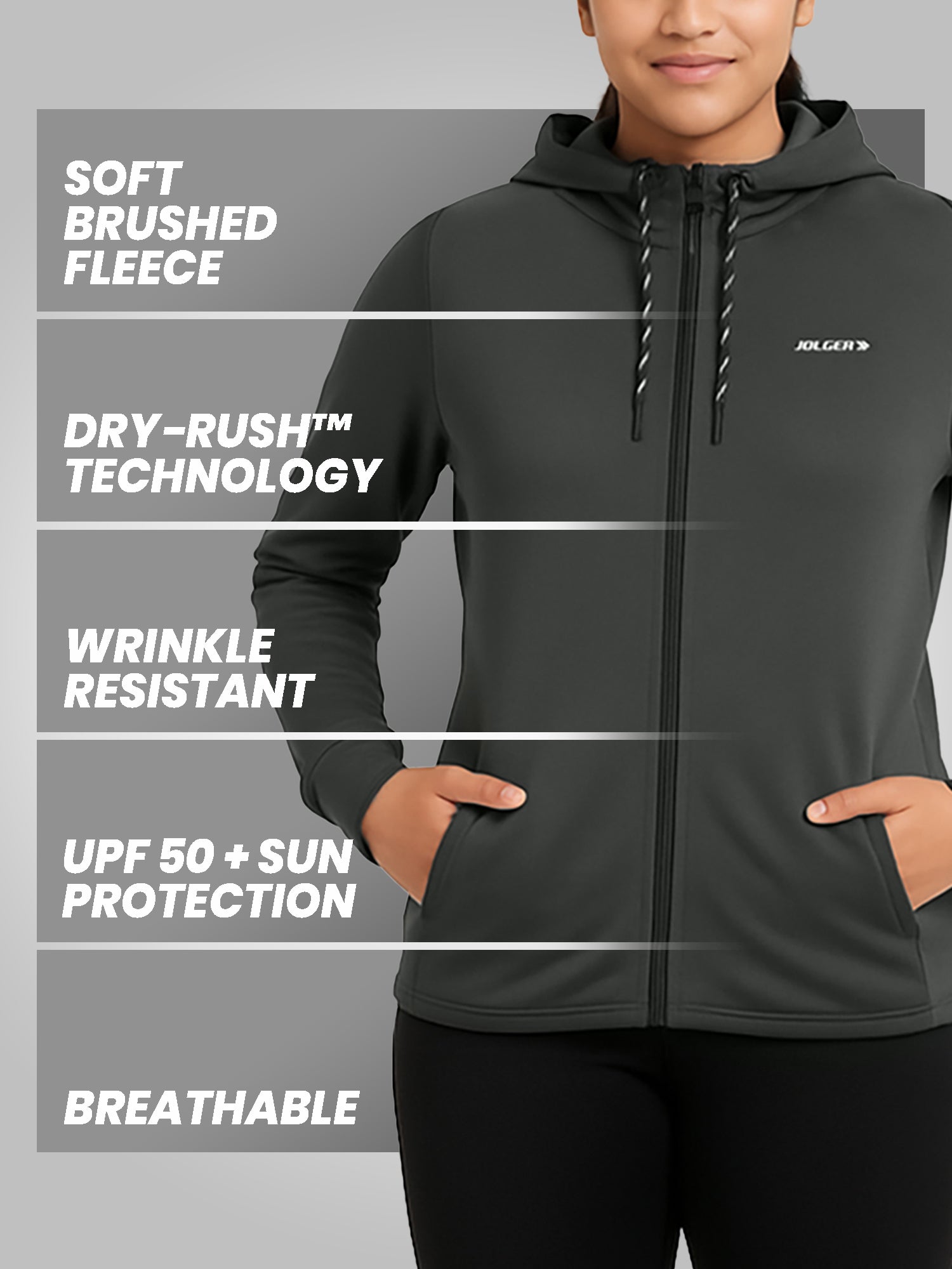 Jolger Unisex Hooded Pullover Zipper Jacket