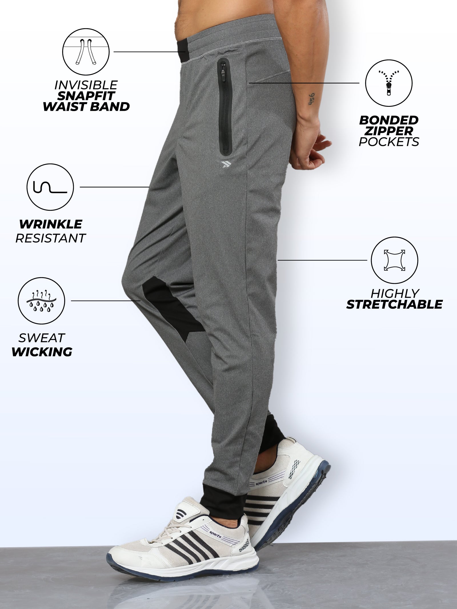 Mens jogger pants with zipper pockets online