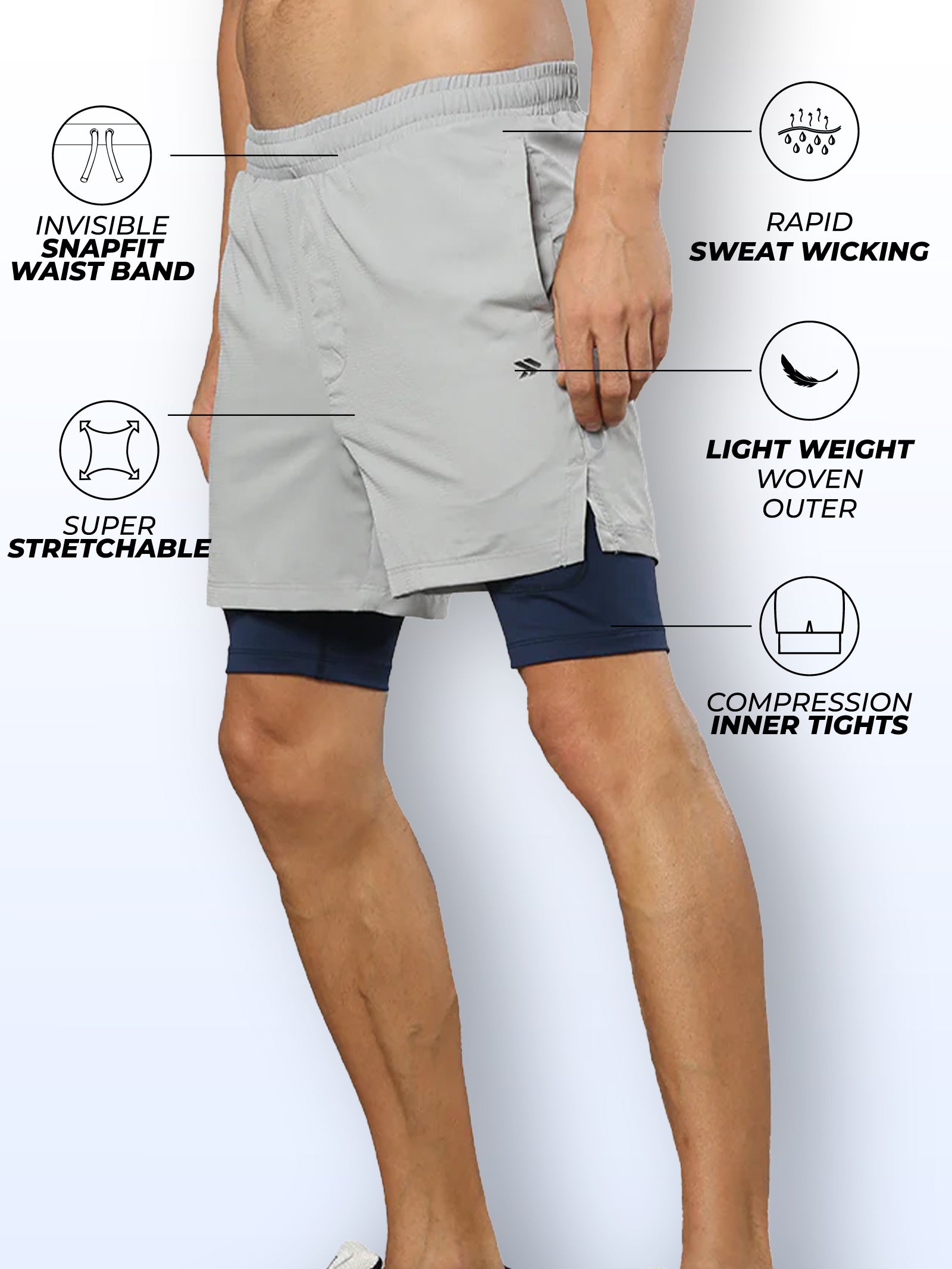 Men's Performance Shorts with Inner Tights