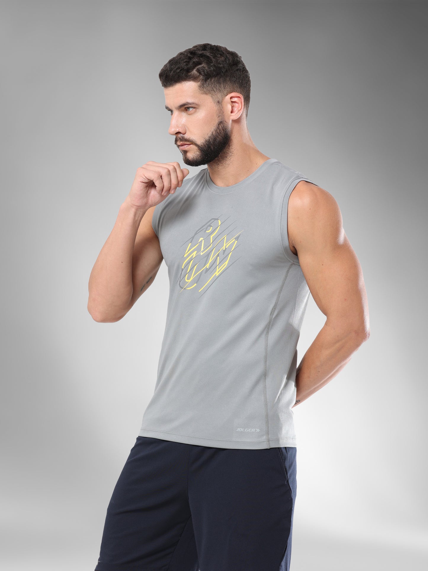 JAMTA012_Grey_leftpose_Sleeveless