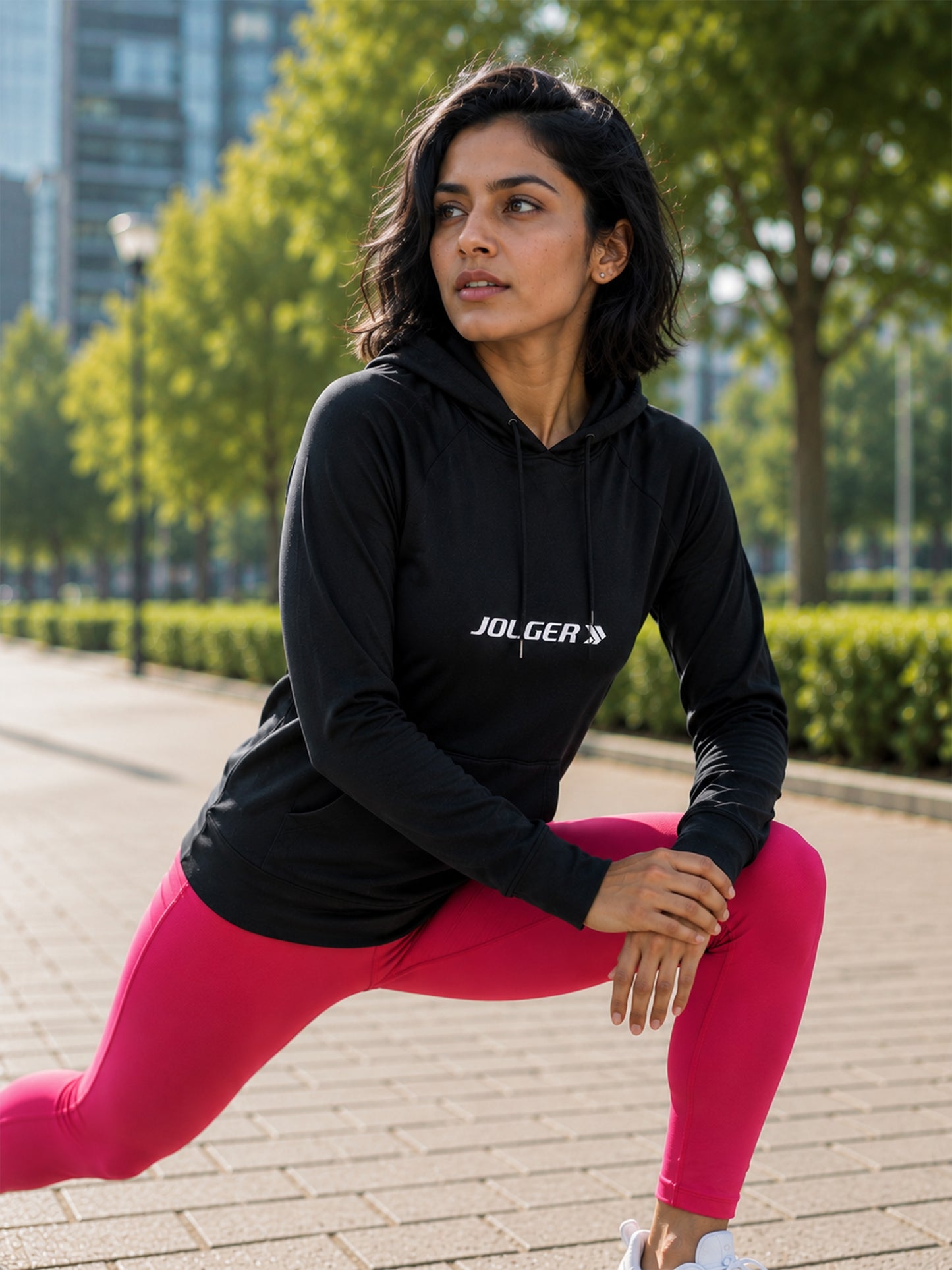 Women's Light Weight Breathable Hoodie Jacket With Kangaroo Pocket
