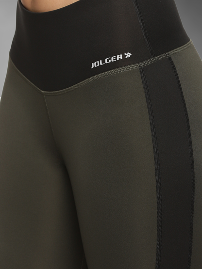 Women’s High-Rise Stretch Leggings with Contrast Side Panels