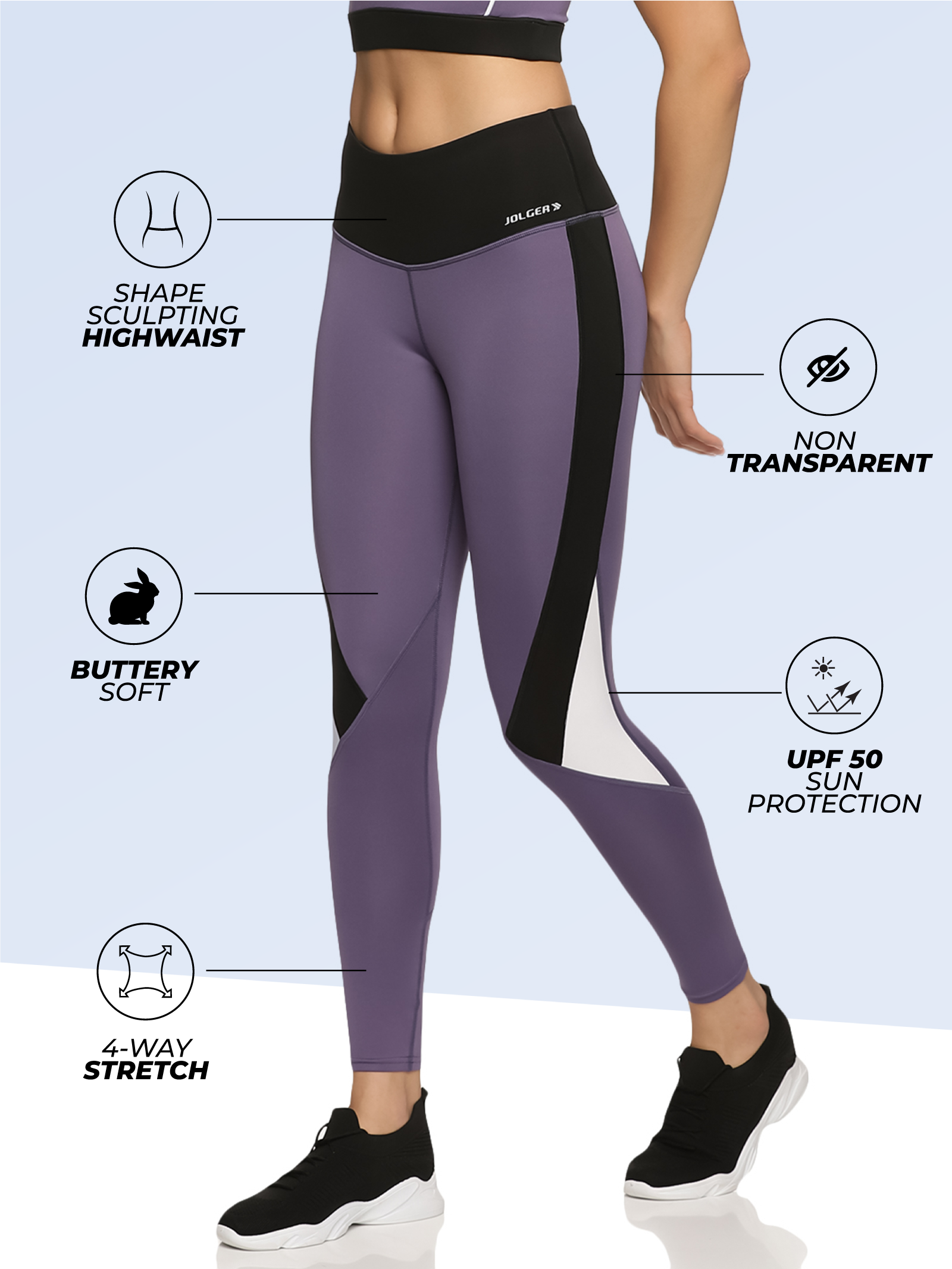 JOYSPELS Women's High Waisted Gym Leggings - Yoga Pants Womens Workout  Running Sports Black Leggings with Pockets-Black-L