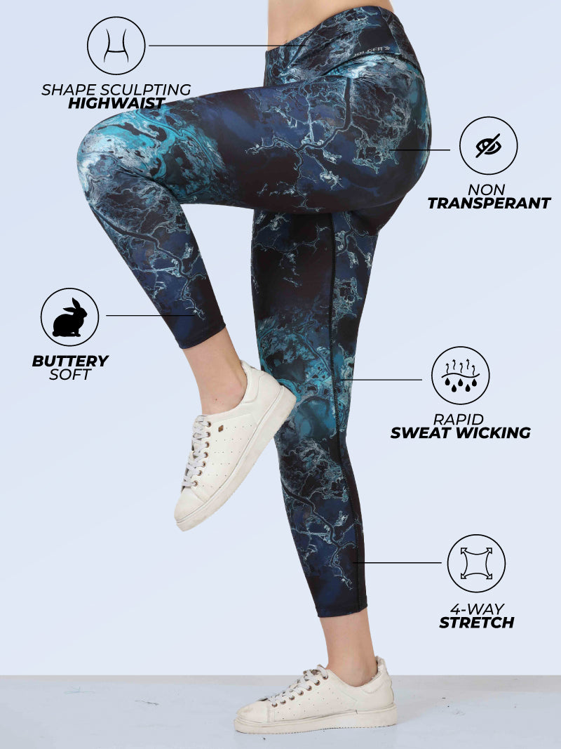 women's leggings - gym leggings - navy color