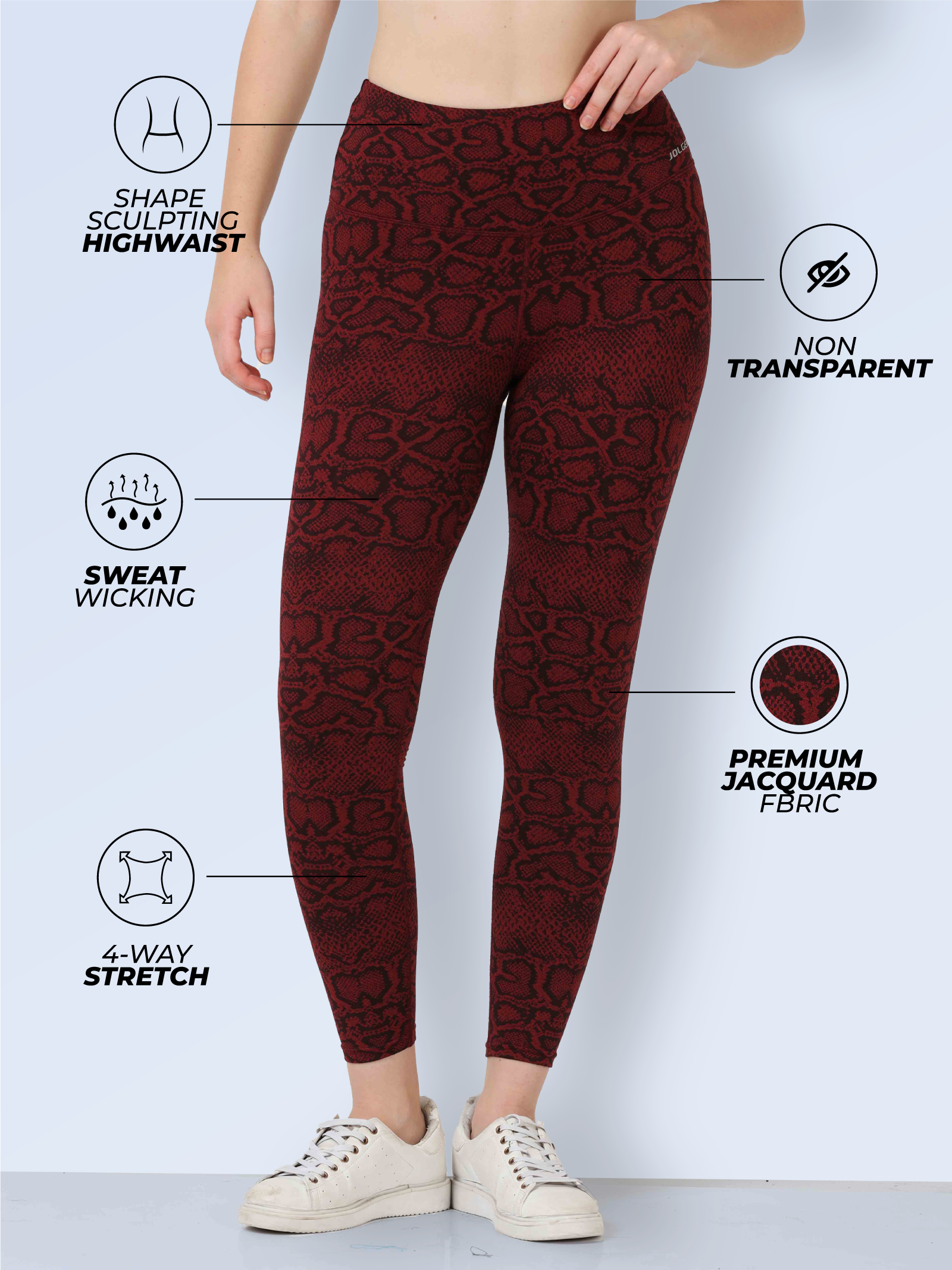 Gym & Sports Leggings For Women - maroon color