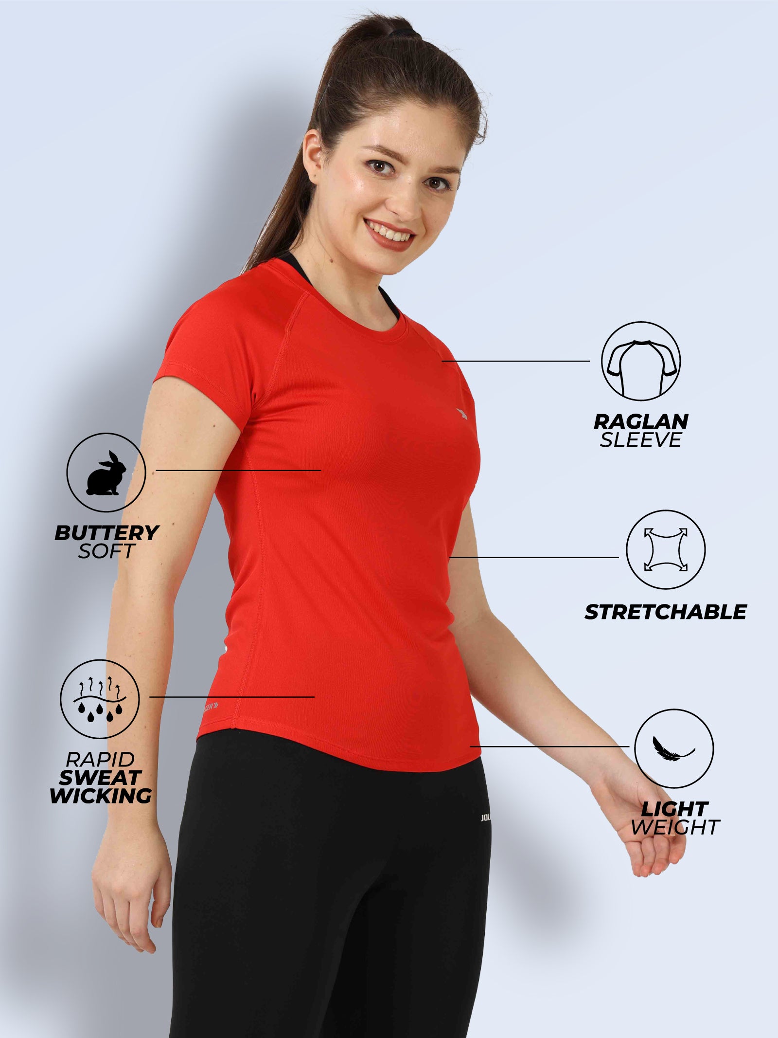 Buy TRASAWomen's Solid Tech Stretch Short-Sleeve Round-Neck Gym Sports Wear  T-Shirt - Available Sizes - S, M, L, XL, 2XL Online at desertcartINDIA